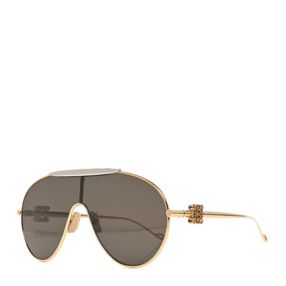 Loewe Metal Anagram Spoiler Aviator Oversized Sunglasses LW40111U Gold 1 of 7