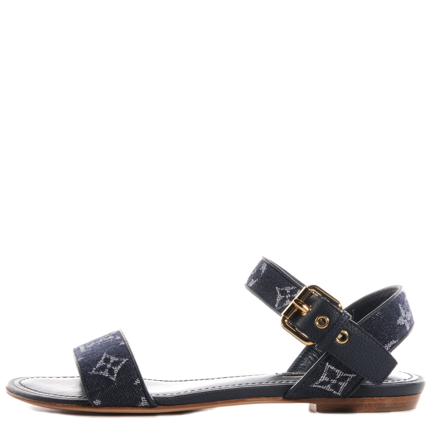 Denim Monogram Formentera Flat Sandals 36.5 Blue