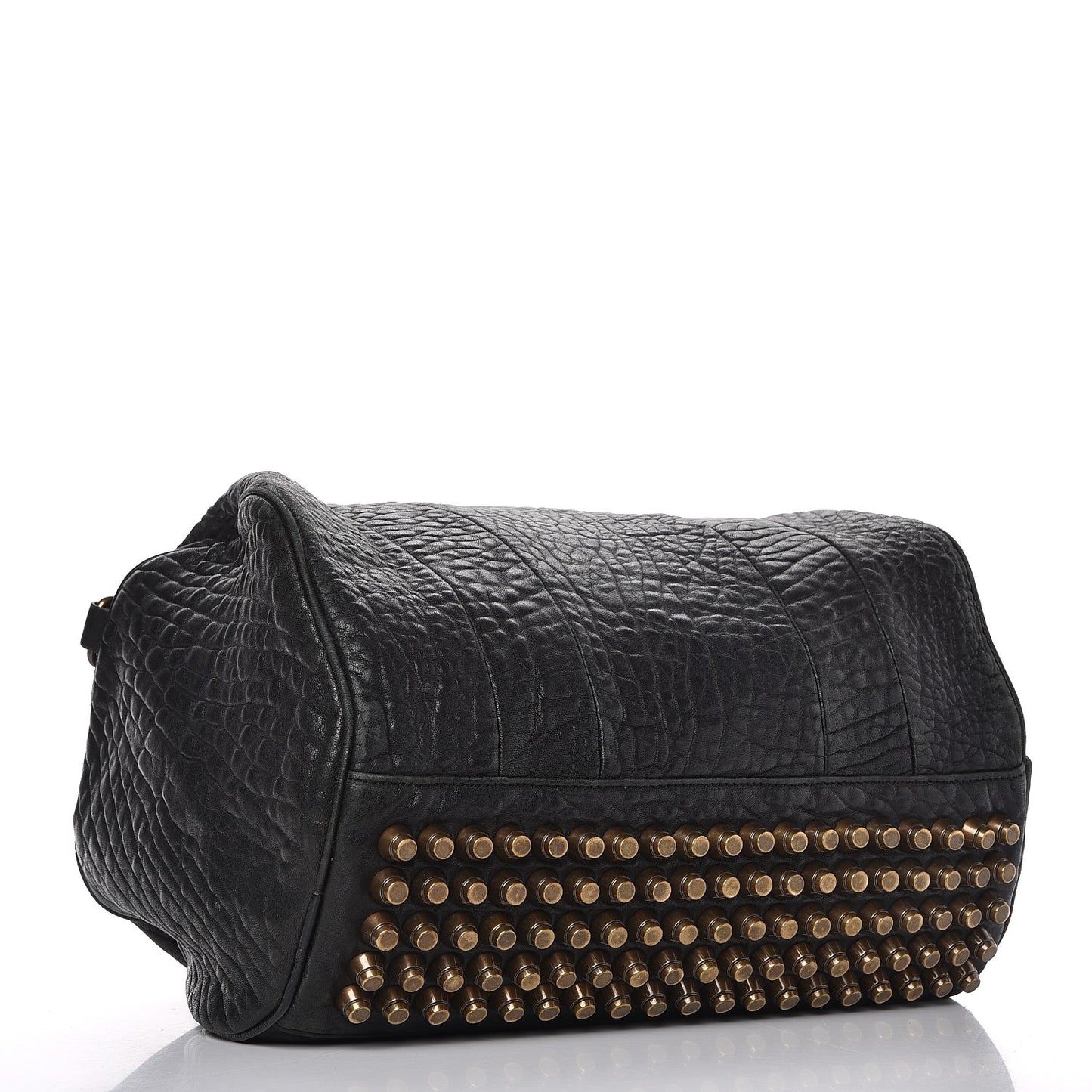 Pebbled Lambskin Rocco Black Antique Brass Hardware