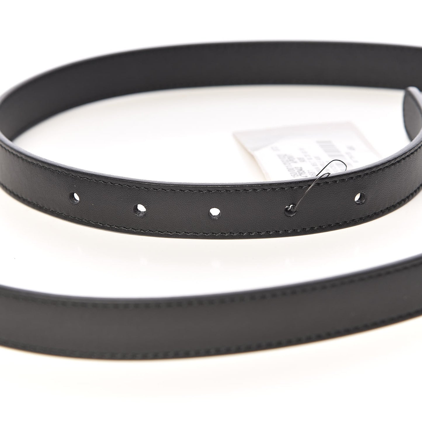 Calfskin Pearl Double G 20mm Belt 90 36 Black Cream
