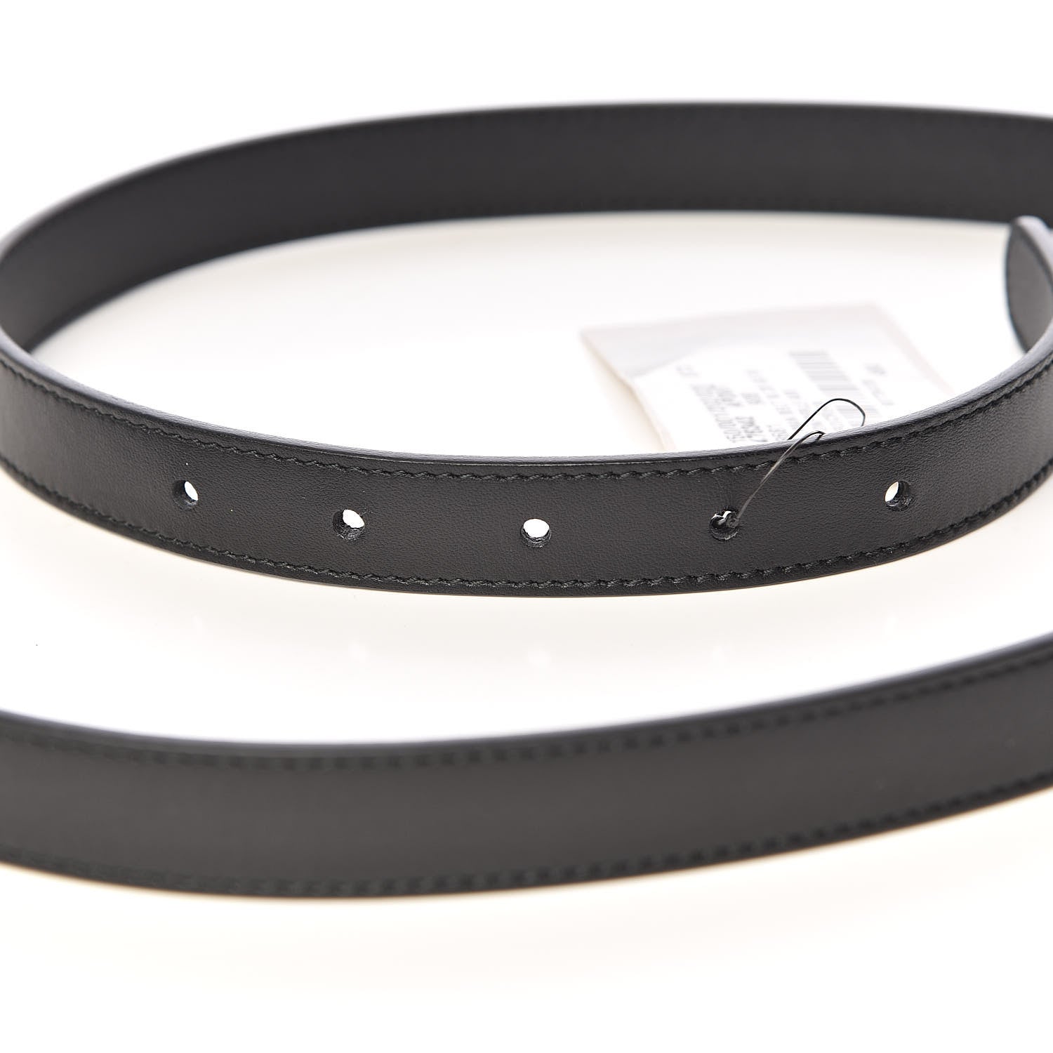 Gucci Calfskin Pearl Double G 20mm Belt 90 36 Black Cream 5 of 7