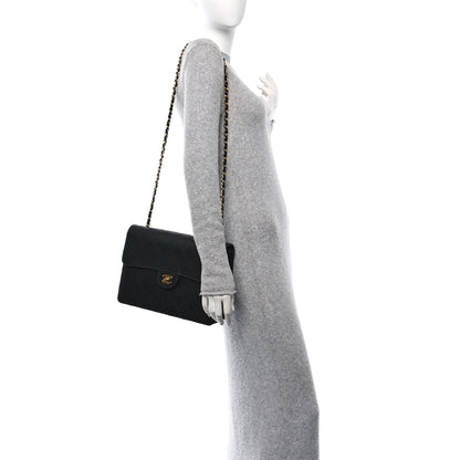 Chanel Caviar Stitch Jumbo Single Flap Black 2 of 12