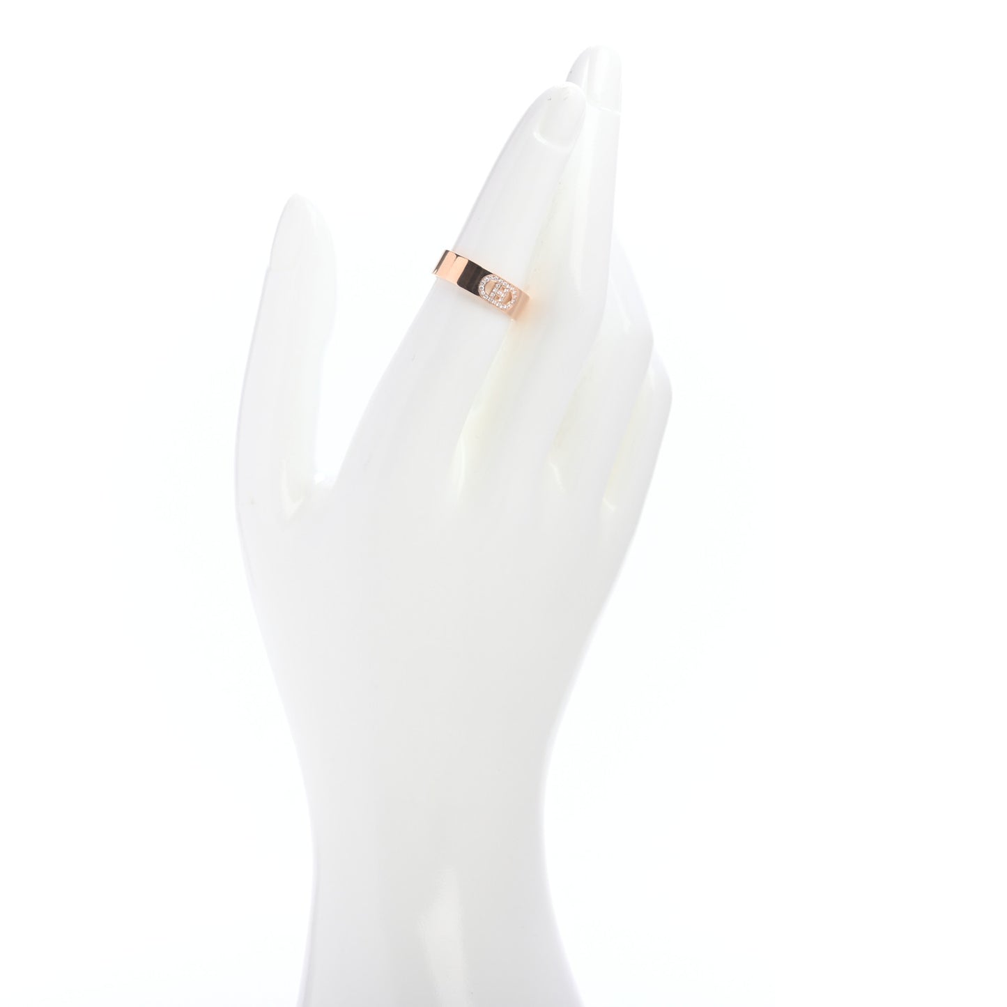 18K Rose Gold Diamond PM H D'Ancre Ring 52 6