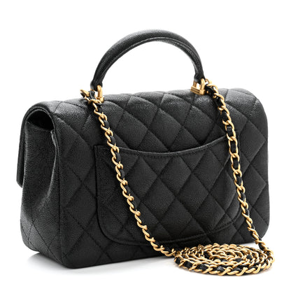 Chanel Caviar Quilted Mini Top Handle Rectangular Flap Black 3 of 11