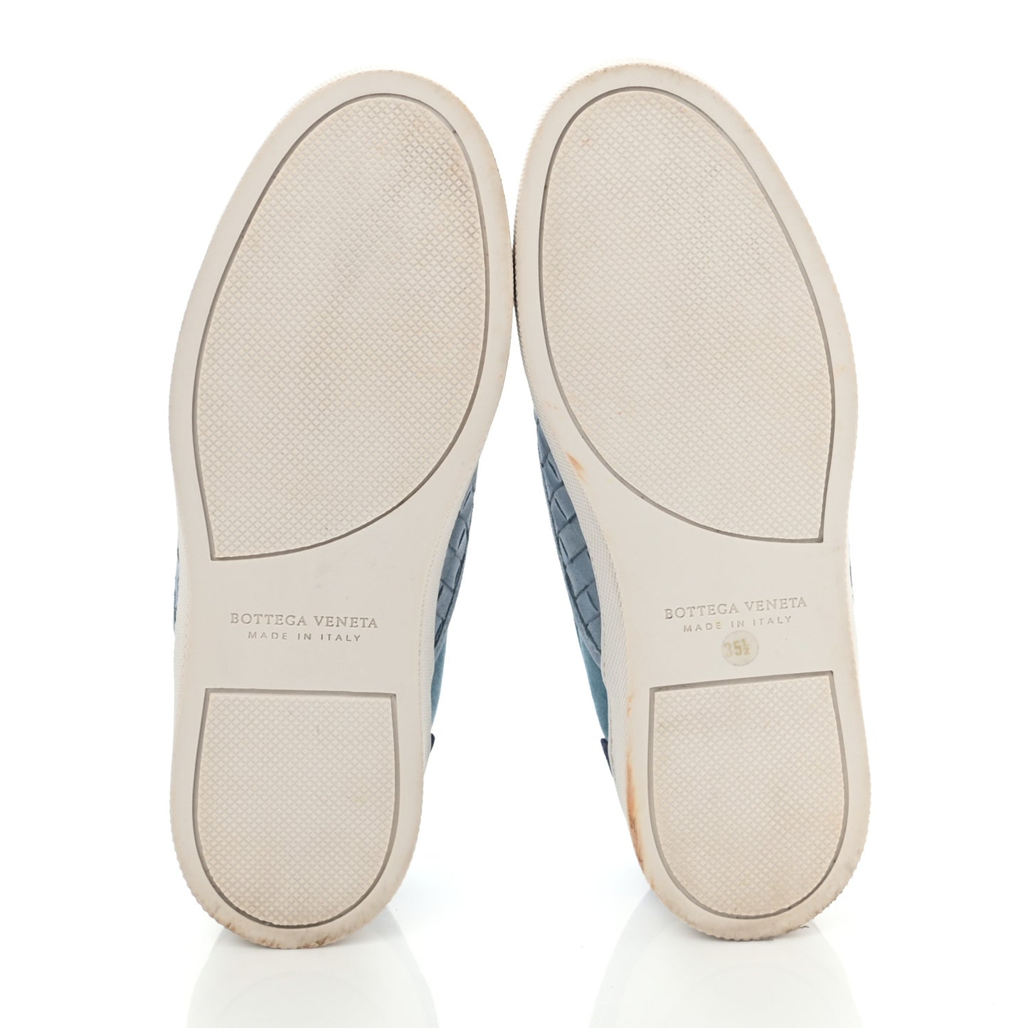 Nappa Intrecciato Suede Mens Slip On Sneakers 35.5 Light Blue