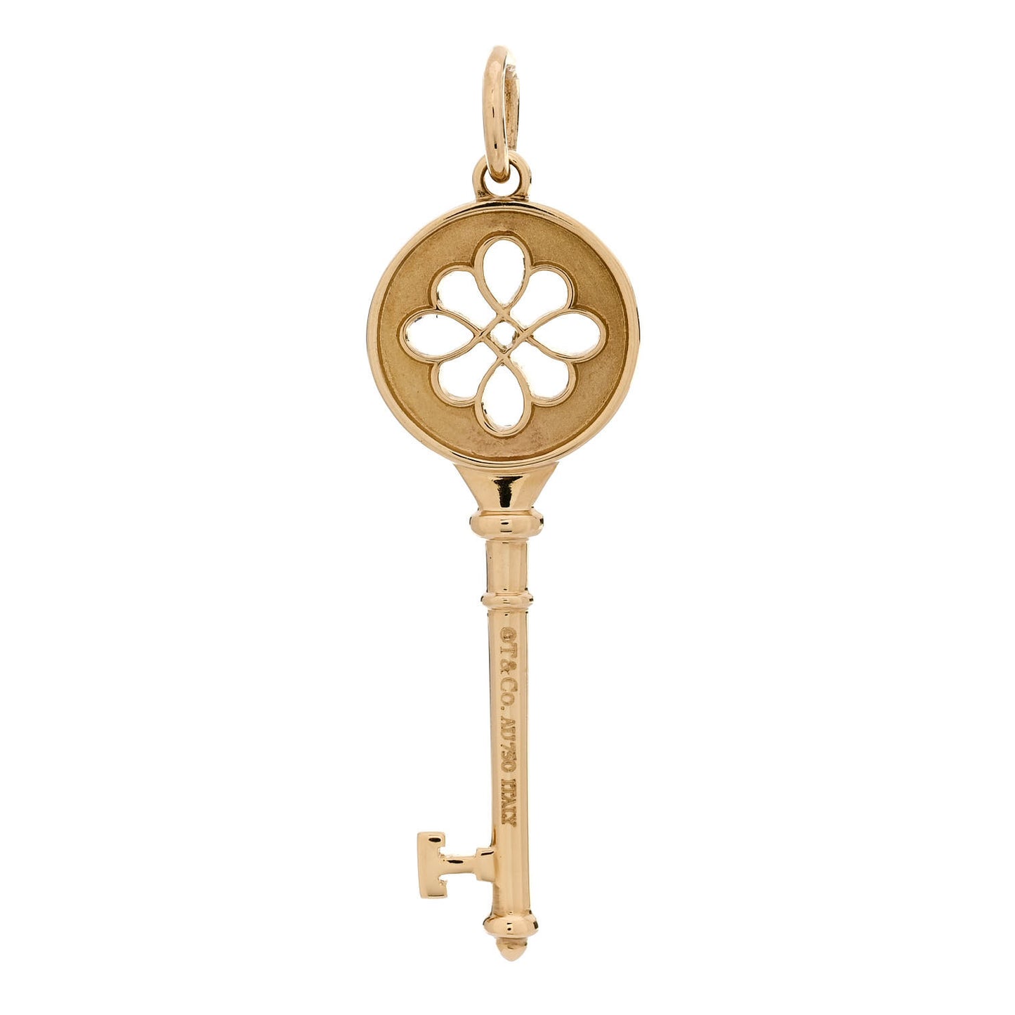 18K Yellow Gold Round Knot Key Pendant