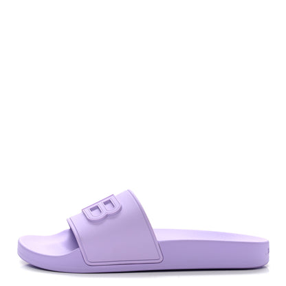 Balenciaga Rubber BB Womens Pool Slide Sandals 38 Lilac 1 of 8