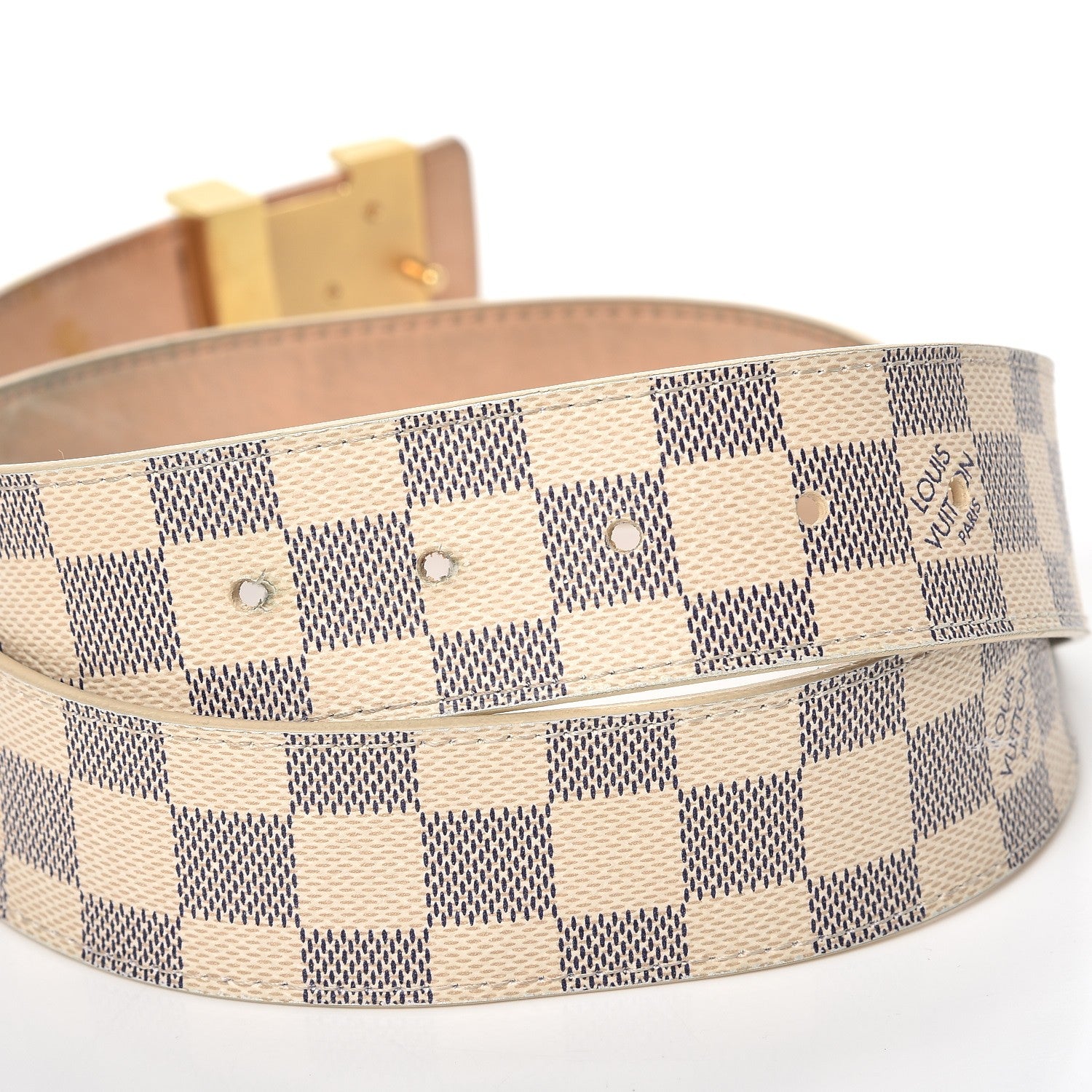 Louis Vuitton Damier Azur LV Initiales Belt 85 34 7 of 7