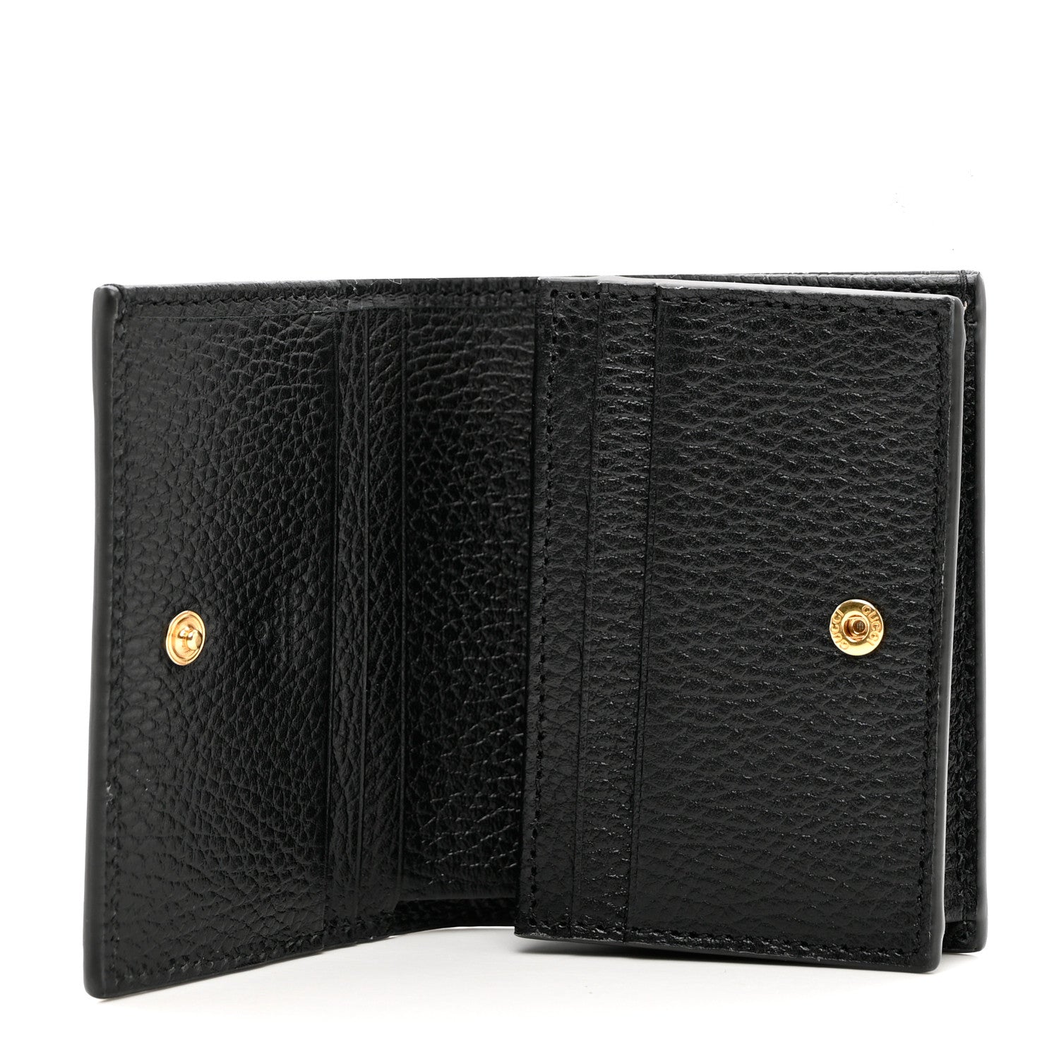 Gucci Dollar Calfskin GG Supreme Monogram GG Marmont Card Case Black Beige Ebony 5 of 8