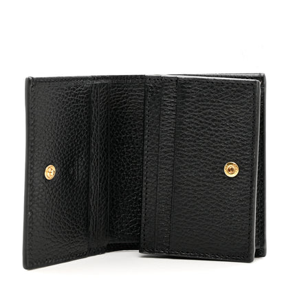 Gucci Dollar Calfskin GG Supreme Monogram GG Marmont Card Case Black Beige Ebony 5 of 8