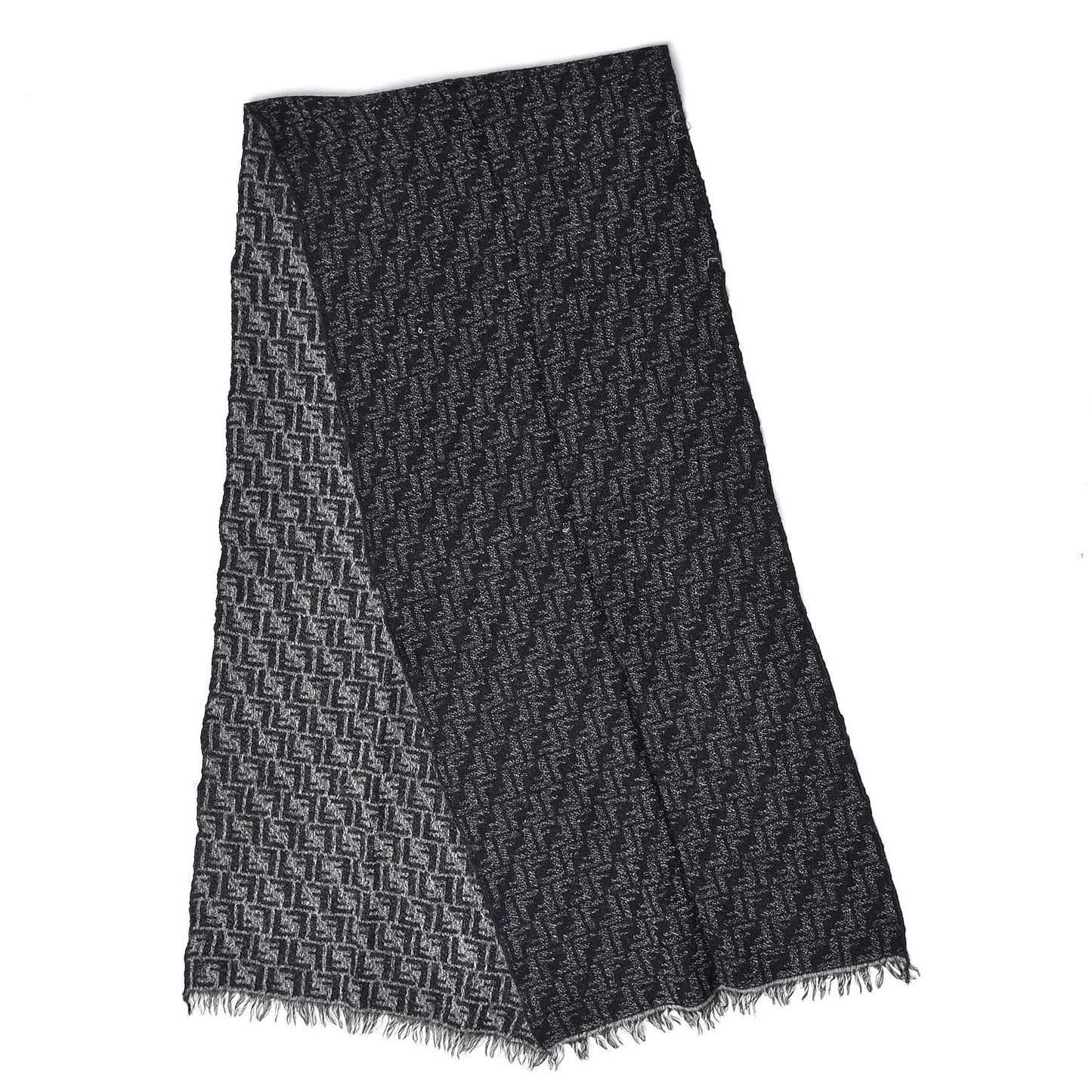 Wool FF Scarf Grey Black