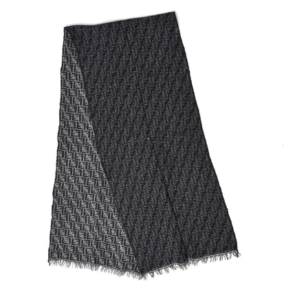 Fendi Wool FF Scarf Grey Black 3 of 8