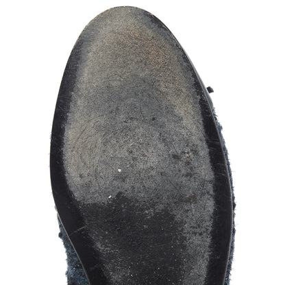 Chanel Tweed Lambskin Cap Toe Ballerina Flats 37.5 Turquoise 8 of 9