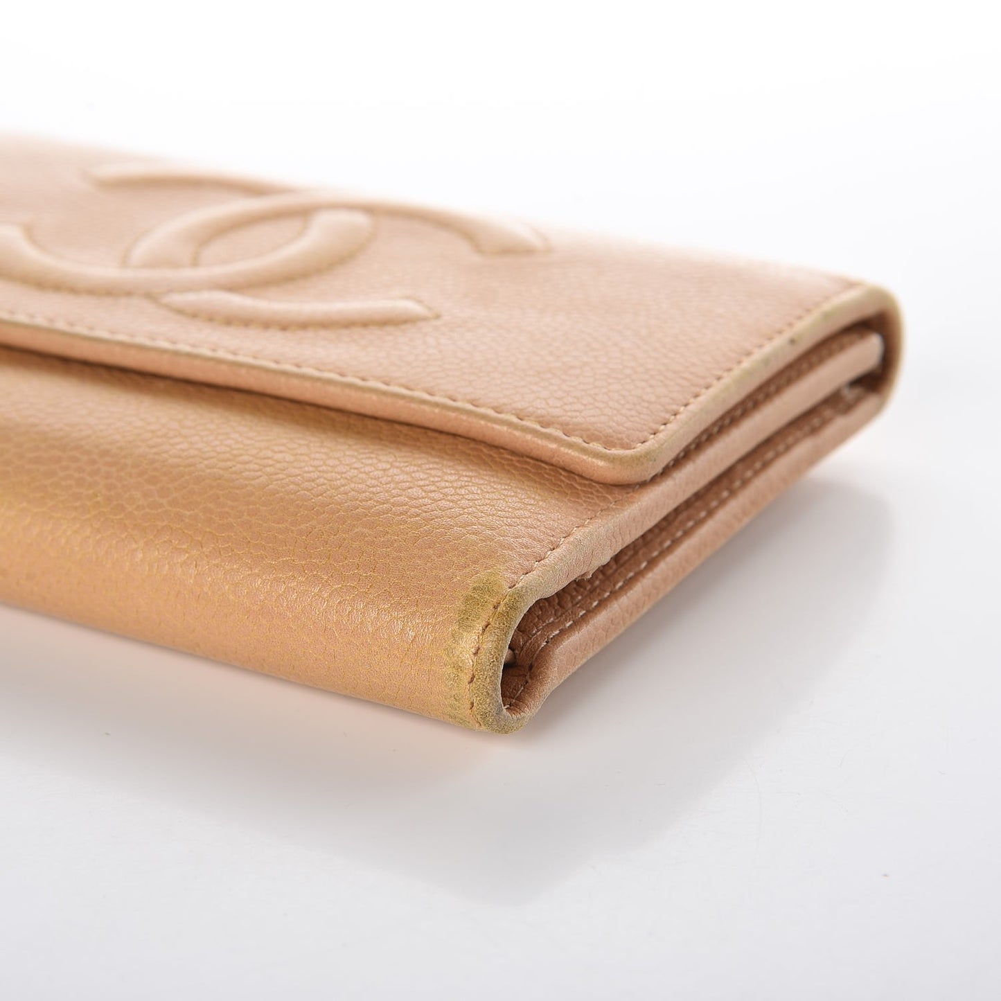 Caviar Timeless CC Flap Wallet Beige