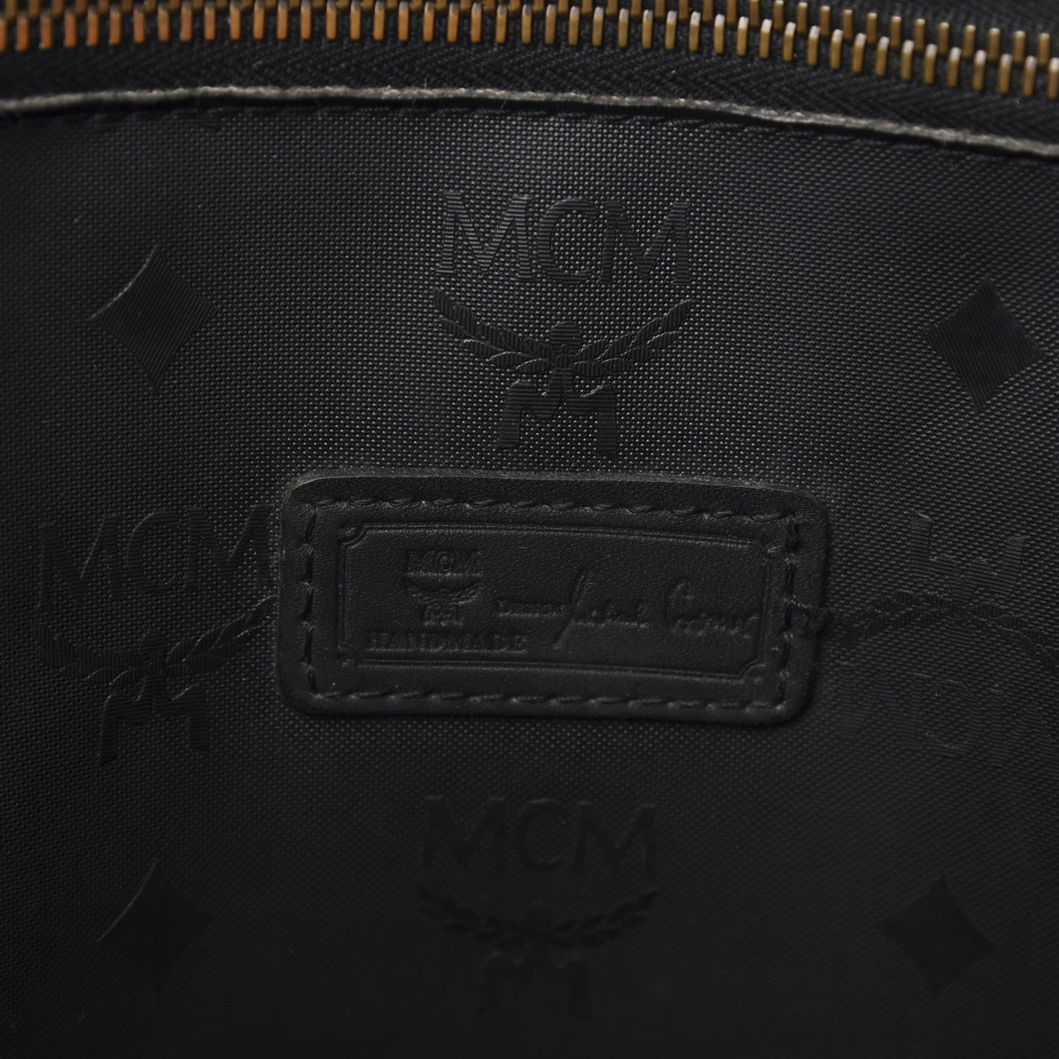MCM Monogram Coated Canvas Tote Bag Black 7 of 11