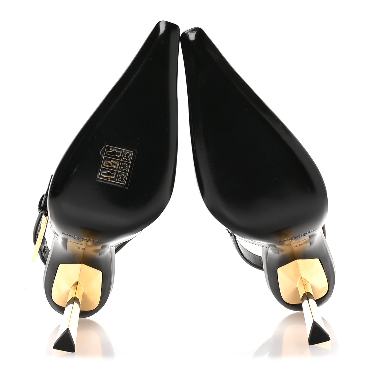 Glazed Calfskin Lee Slingback Pumps 35 Black