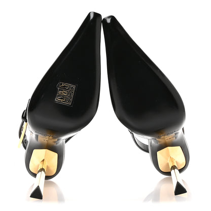 Saint Laurent Glazed Calfskin Lee Slingback Pumps 35 Black 7 of 10