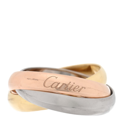 Cartier 18K Pink Yellow White Gold Classic Trinity Ring 51 5.75 1 of 5