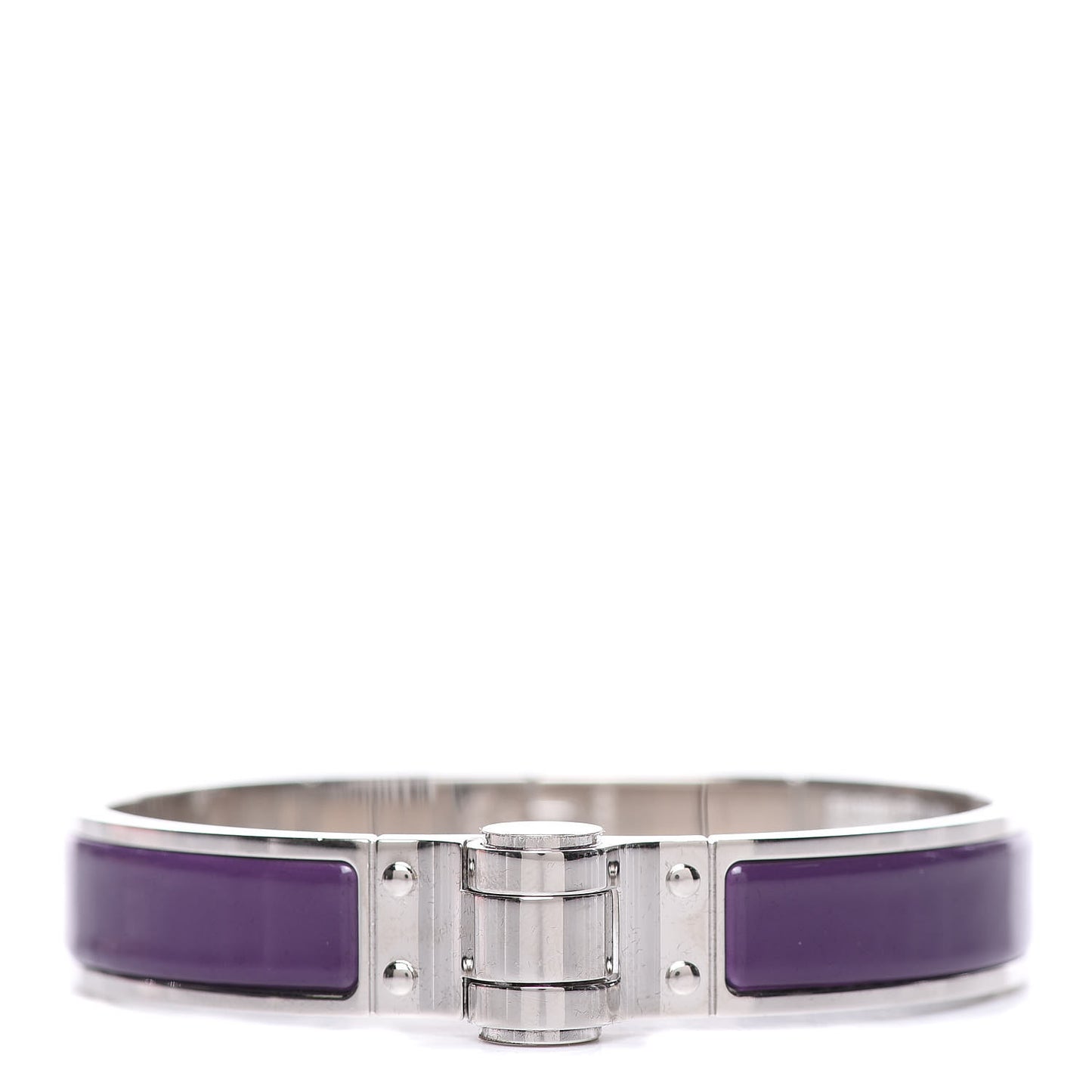 Enamel Charniere Uni Narrow Hinged Bracelet M Raisin