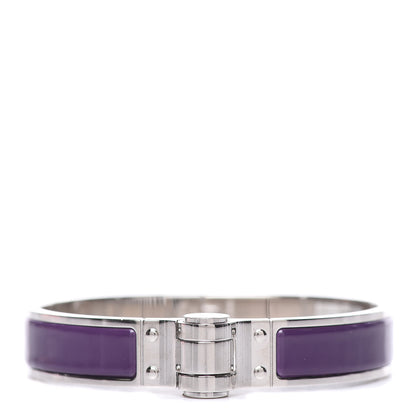 Hermes Enamel Charniere Uni Narrow Hinged Bracelet M Raisin 1 of 4