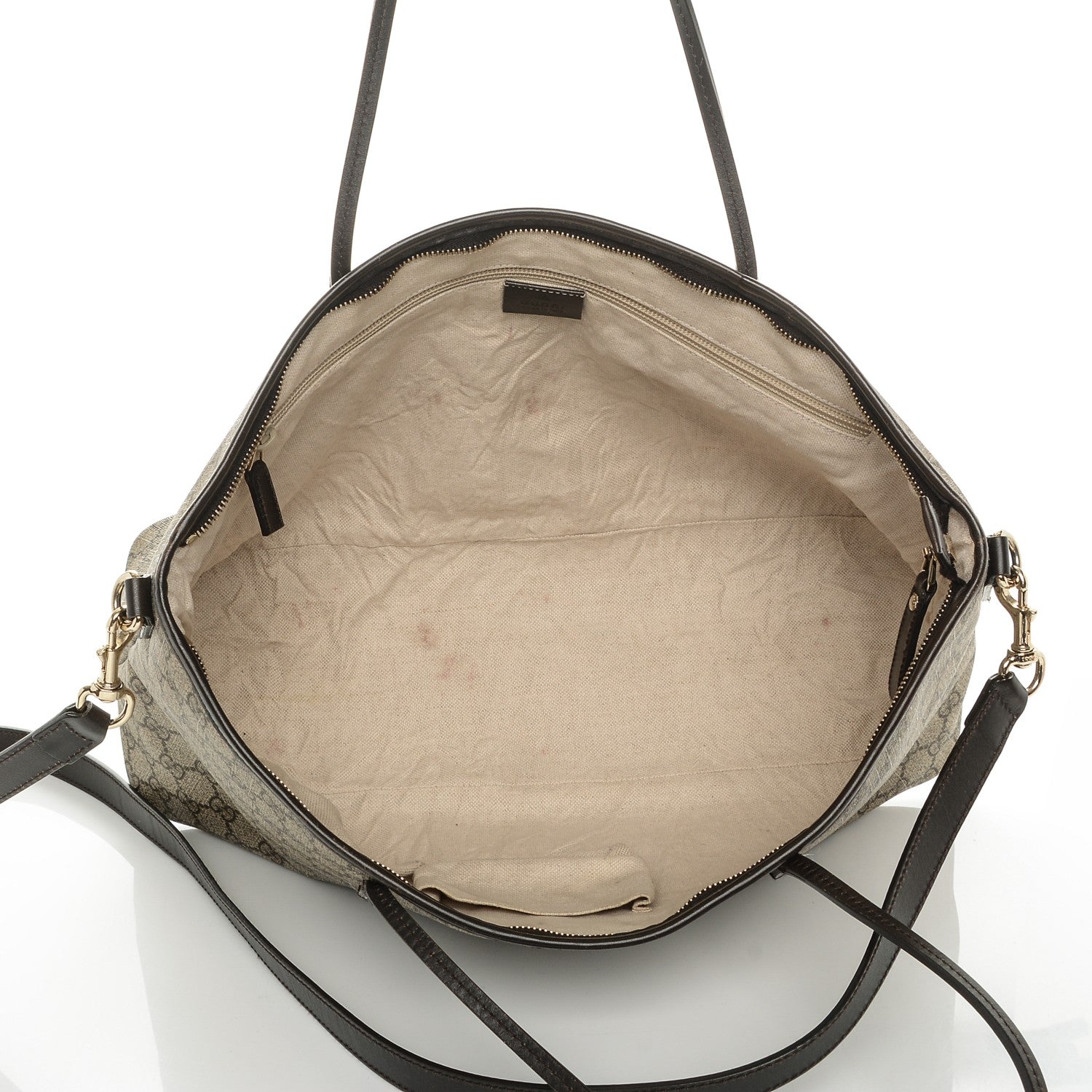 Gucci GG Supreme Monogram Medium Zippered Tote Dark Brown 5 of 7