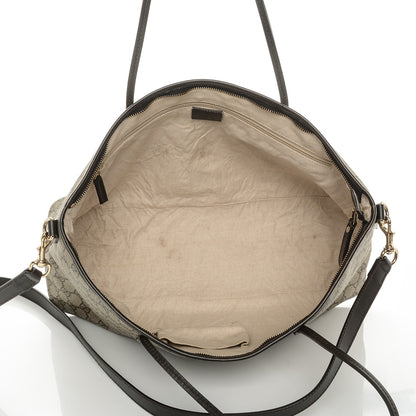 Gucci GG Supreme Monogram Medium Zippered Tote Dark Brown 5 of 7