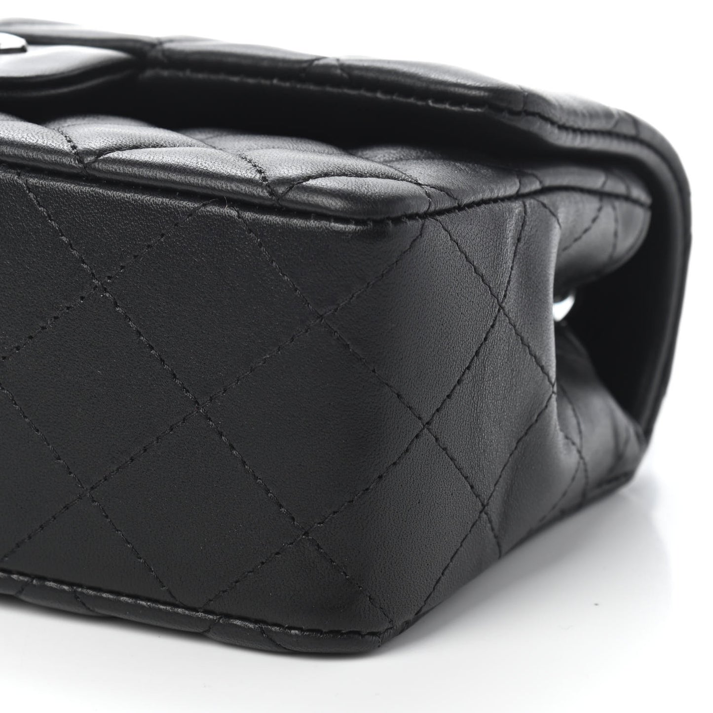 Lambskin Quilted Mini Rectangular Flap So Black