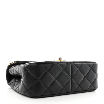 Chanel Lambskin Quilted Small Coco Clips Single Flap Black 4 of 12