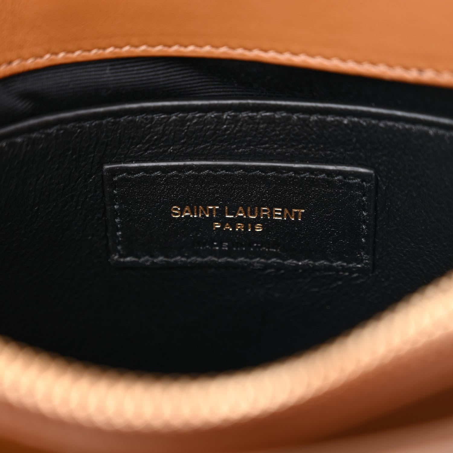 Saint Laurent Calfskin Y Quilted Monogram Small Loulou Chain Satchel Dark Natural 6 of 11