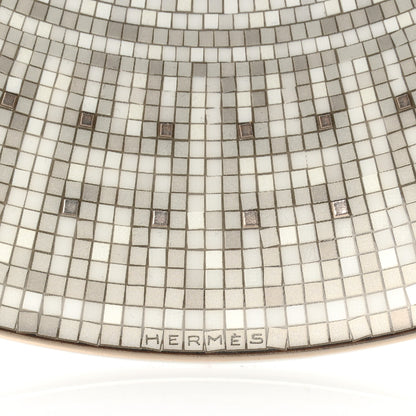 Hermes Porcelain Mosaique au 24 Platine Dessert Plate 8.3 4 of 9