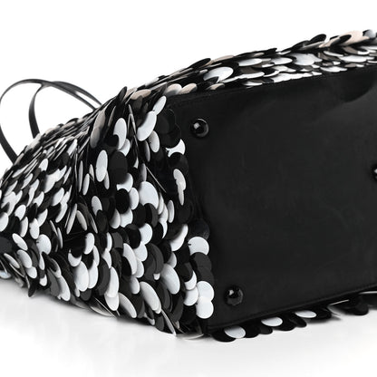 Valentino Garavani Sequin Ricamo Macro Paillettes Tote Black White 7 of 9