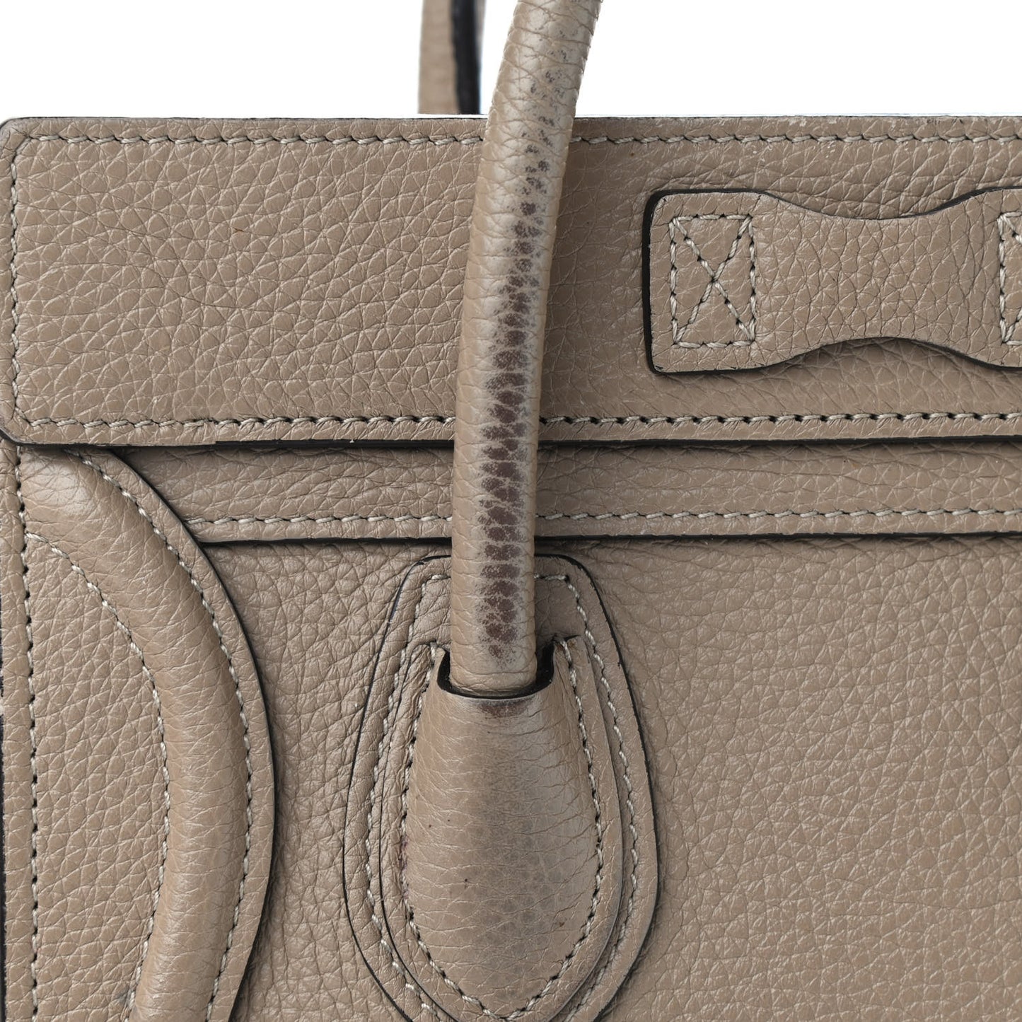 Drummed Calfskin Nano Luggage Dune