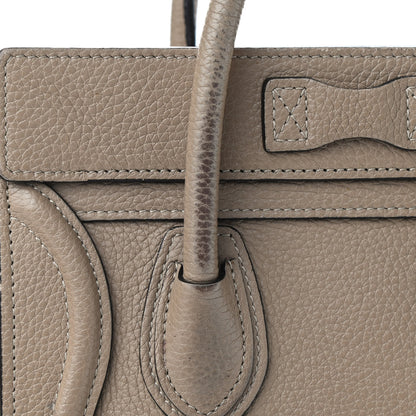 Celine Drummed Calfskin Nano Luggage Dune 15 of 16