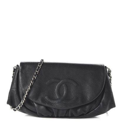 Chanel Caviar Half Moon Wallet On Chain WOC Black 1 of 11