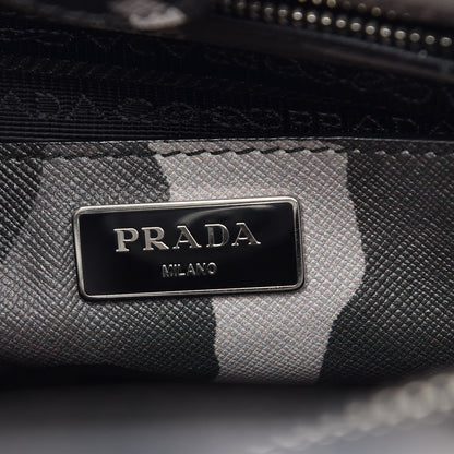 Prada Saffiano Soft Camouflage Print Small Twin Pocket Tote Marmo Dis Camouflage 7 of 19