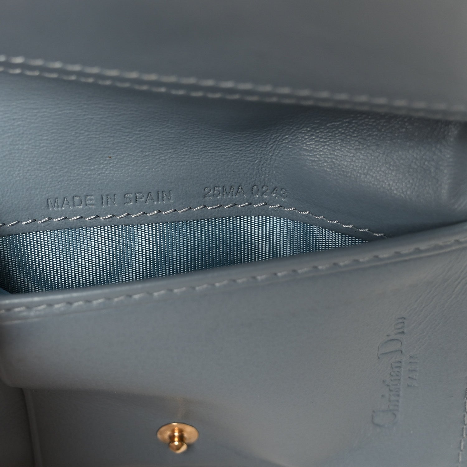 Christian Dior Patent Cannage Mini Lady Dior Wallet Cloud Blue 6 of 9