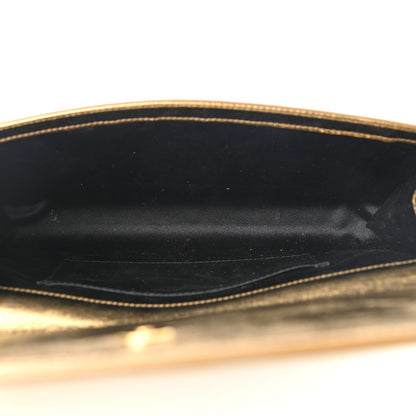 Saint Laurent Metallic Calfskin Monogram Large Belle De Jour Clutch Gold 4 of 6