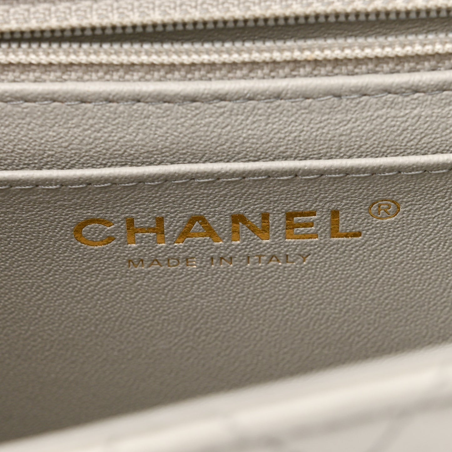 Lambskin Quilted Mini Square Flap Grey