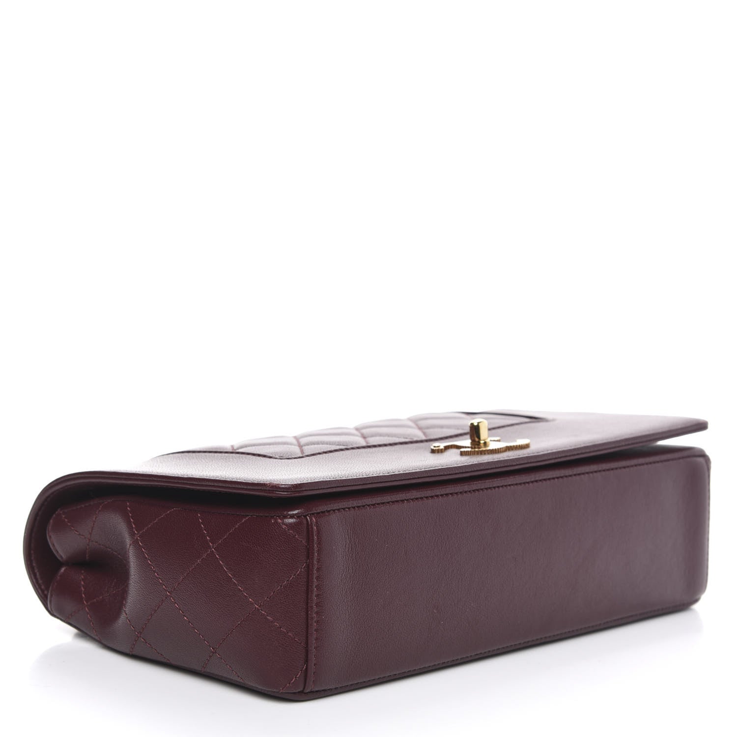 Chanel Sheepskin Quilted Vintage Mademoiselle Flap Dark Red 4 of 14