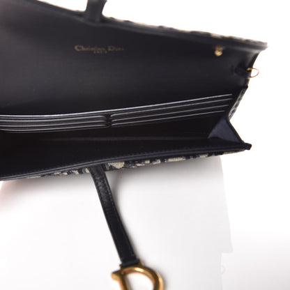 Christian Dior Oblique Saddle Chain Wallet Blue 6 of 9
