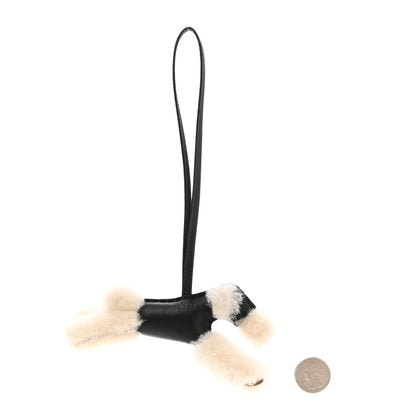 Hermes Milo Lambskin Shearling Budy Charm Black 2 of 4