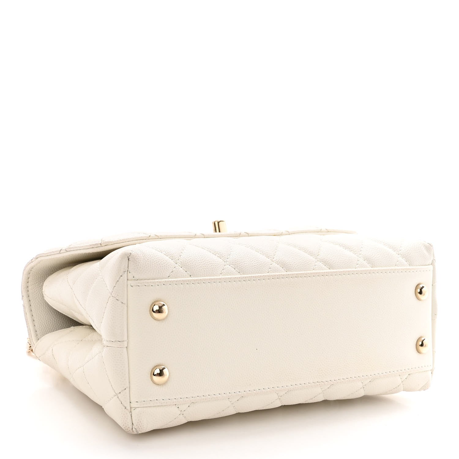 Chanel Caviar Quilted Mini Coco Handle Flap White 3 of 13