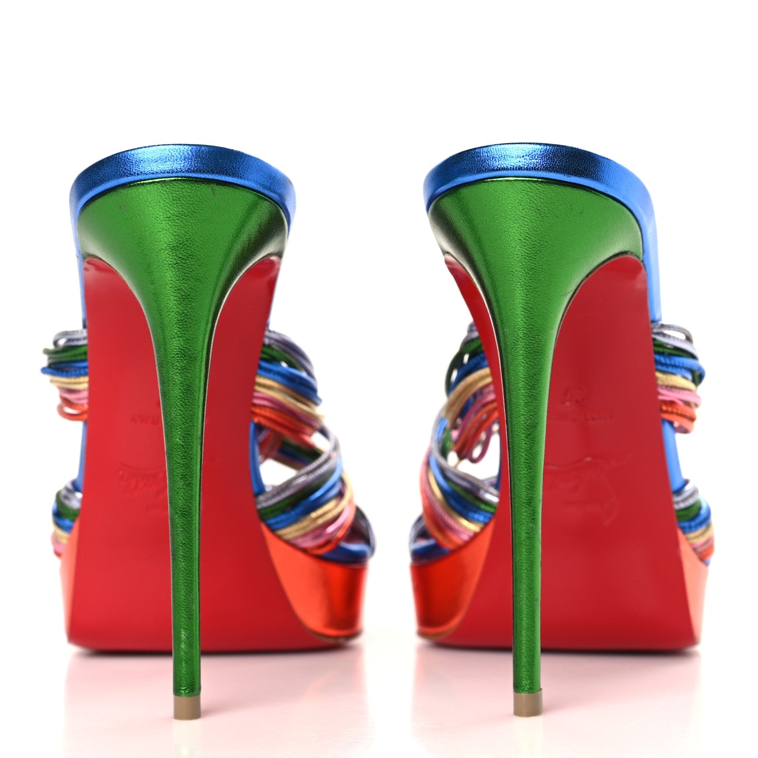 Christian Louboutin Kid Laminato Multitaski Alta 120 Sandals 37 Multi Lin Confettis 5 of 10