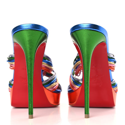 Christian Louboutin Kid Laminato Multitaski Alta 120 Sandals 37 Multi Lin Confettis 5 of 10