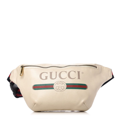 Gucci Grained Calfskin Logo Belt Bag White 1 of 10