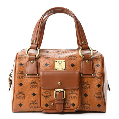 MCM Visetos Small Boston Bag Cognac 1 of 18