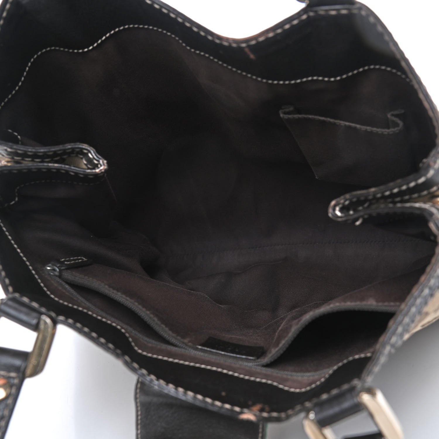 Gucci Monogram New Ladies Web Tote Dark Brown 4 of 9