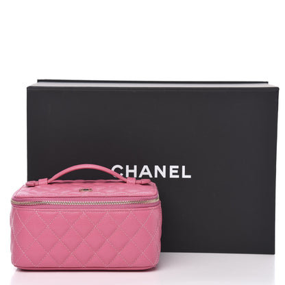 Chanel Caviar Quilted Top Handle Jewelry Case Pink 11 of 11