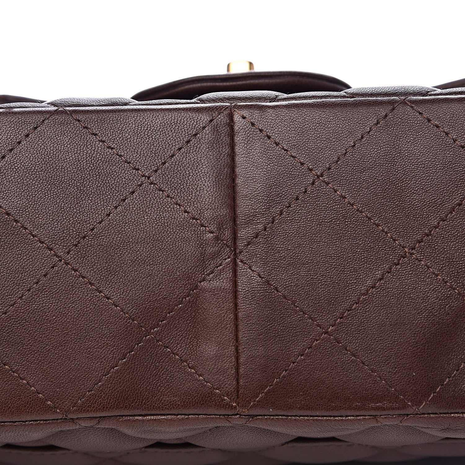 Chanel Lambskin Quilted Jumbo Single Flap Dark Brown 10 of 13