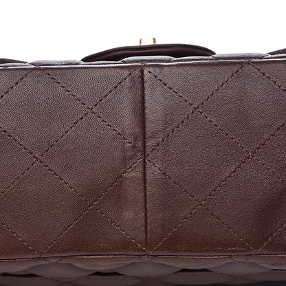 Chanel Lambskin Quilted Jumbo Single Flap Dark Brown 10 of 13
